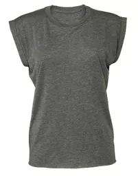 Women's Flowy Muscle Tee with Rolled Cuff