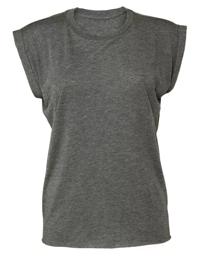 Women's Flowy Muscle Tee with Rolled Cuff
