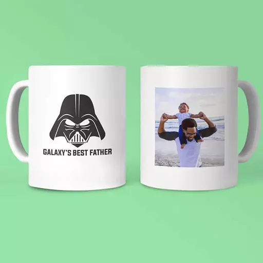 Personalised 'Galaxy's Best Father' Mug - Add Photo