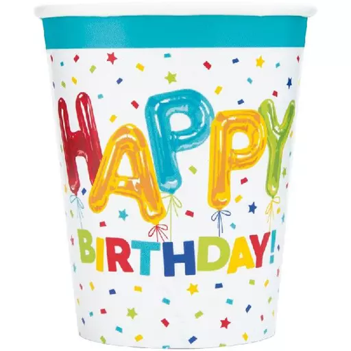 Happy Balloon Birthday Cups