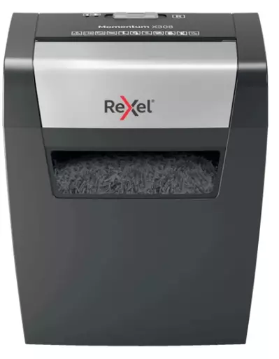 Rexel X308 paper shredder Cross shredding 22 cm Black, Silver