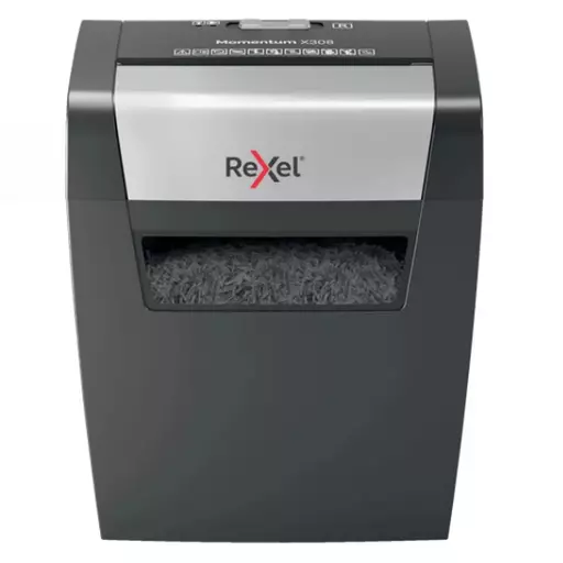 Rexel X308 paper shredder Cross shredding 22 cm Black, Silver