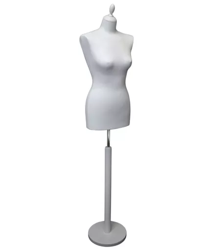 Exclusive Female Tailors Dummy with Round Base - White