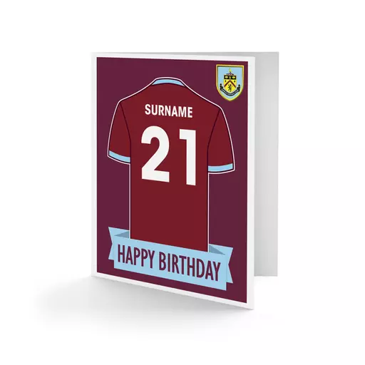 Burnley FC Shirt Birthday Card