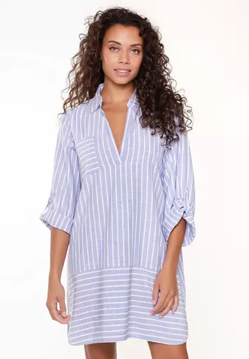 Lingadore blue white stripe coverup front view.jpg