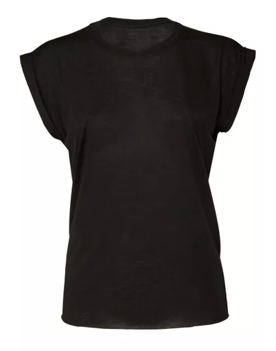 Women's Flowy Muscle Tee with Rolled Cuff