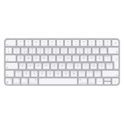 Apple Magic keyboard USB + Bluetooth Finnish, Swedish Aluminium, White