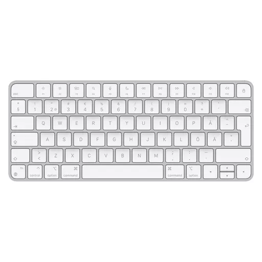 Apple Magic keyboard USB + Bluetooth Finnish, Swedish Aluminium, White