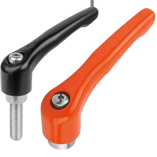 K0123 - Clamp Levers With Zinc Handle and Stainless Steel Thread M3-M16