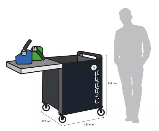 LocknCharge Carrier 30 Portable device management cart Black, Blue, Green, Metallic