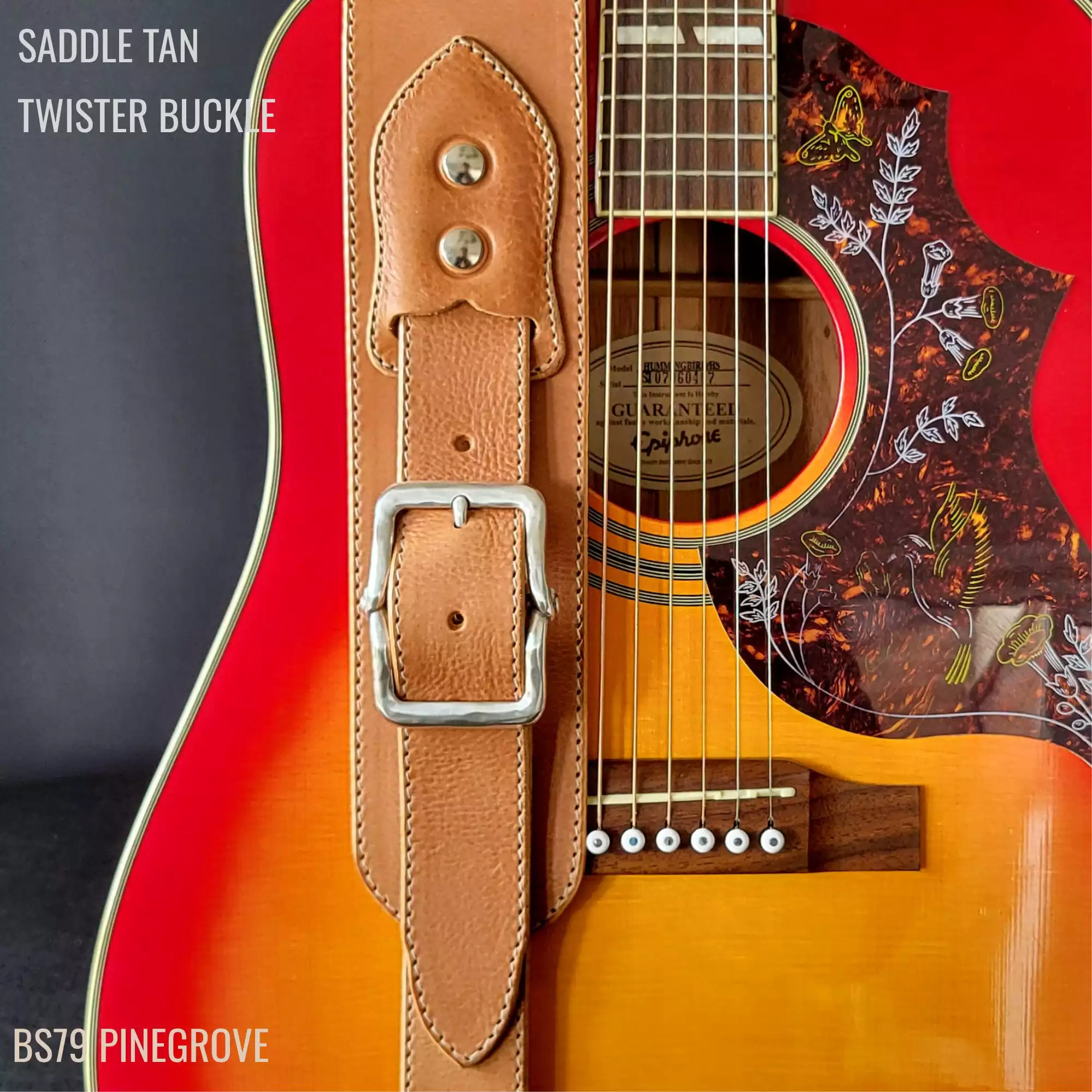 BS79 tan bright twister guitar strap Pinegrove ANNO 162250.jpg