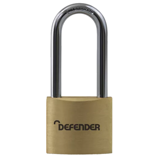 DEFENDER Brass Long Shackle Padlock