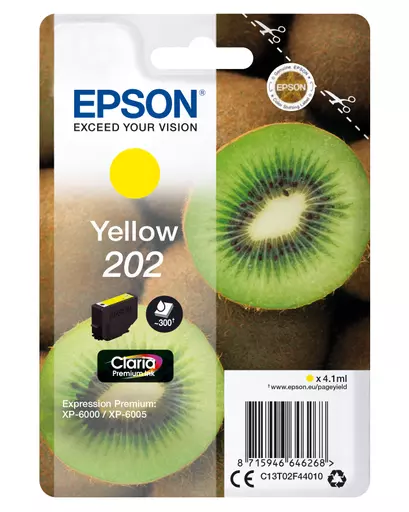 Epson C13T02F44010/202 Ink cartridge yellow, 300 pages 4,1ml for Epson XP 6000