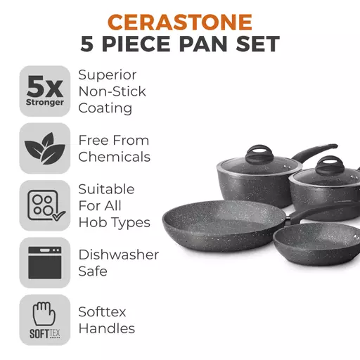 Cerastone Forged 5 Piece Pan Set Graphite