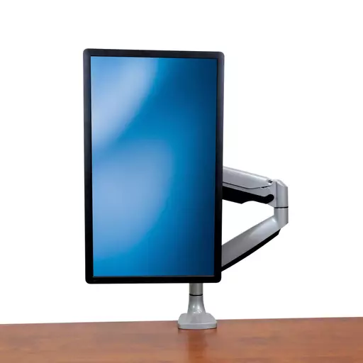 StarTech.com Desk Mount Monitor Arm - Heavy Duty Ergonomic VESA Monitor Arm - Single 9kg Display - Full Motion, Height Adjustable, Articulating - Aluminum - C-Clamp/Grommet - Silver