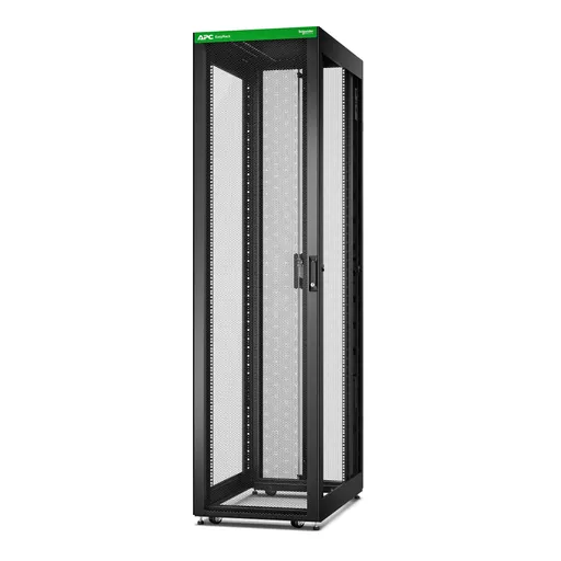 APC Easy Rack, 48U, Black, With Roof, Castors, Feet, 4 Brackets, and Bottom, No Side Panels, 2258H x 600W x 1000D mm