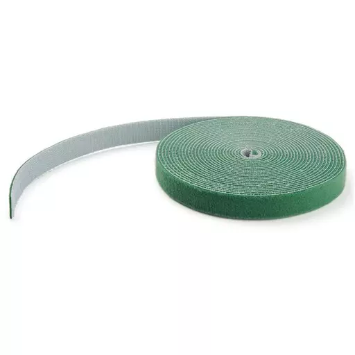 StarTech.com 25ft Hook and Loop Roll - Cut-to-Size Reusable Cable Ties - Bulk Industrial Wire Fastener Tape /Adjustable Fabric Wraps Green / Resuable Self Gripping Cable Management Straps