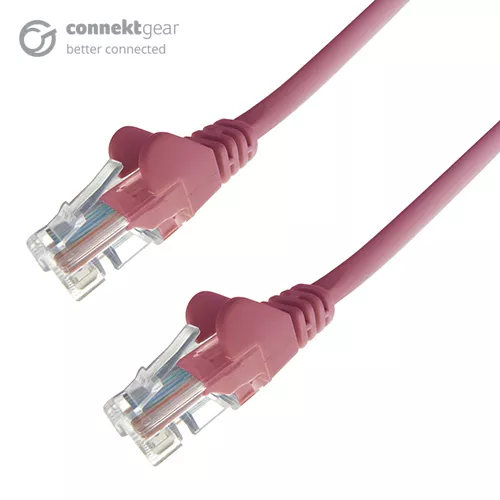 connektgear 1m RJ45 CAT5e UTP Stranded Flush Moulded Network Cable - 24AWG - Pink