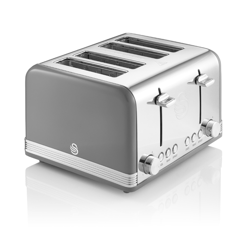 Swan Grey 4 Slice Retro Toaster