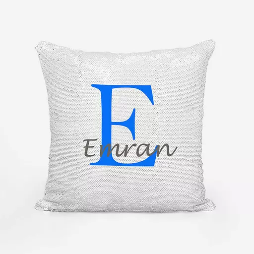 Personalised Name and Initial Magic Sequin Cushion