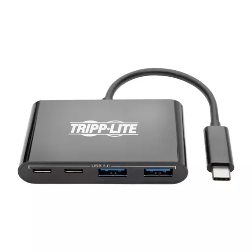 Tripp Lite U460-004-2A2CB 4-Port USB-C Hub, USB C to 2x USB-A, 2x USB-C, USB 3.0, Black