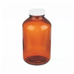Bottle, 1000ml, Amber Wide-Mouth Packers with PTFE Faced PP-lined Closures