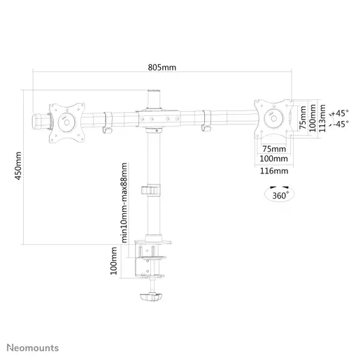 Neomounts monitor arm desk mount