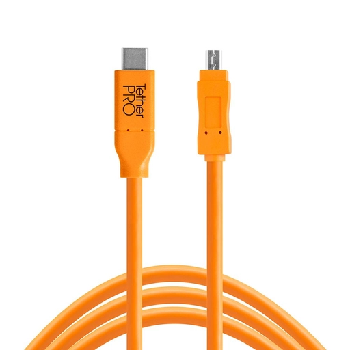 Tether Tools TetherPro USB-C to Mini-B 8-Pin Cable 4.6m Orange