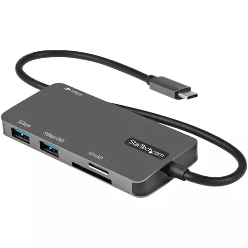 StarTech.com USB C Multiport Adapter - USB-C to 4K HDMI, 100W Power Delivery Pass-through, SD/MicroSD Slot, 3-Port USB 3.0 Hub - USB Type-C Mini Dock - 12" (30cm) Long Attached Cable