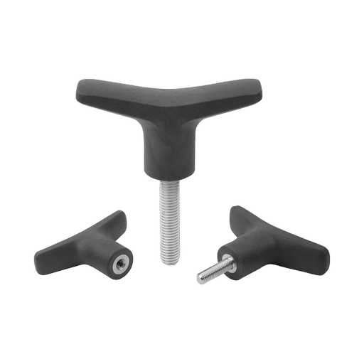 K2264 - Metal Detectable T-Grips With Stainless Steel Thread M5-M12