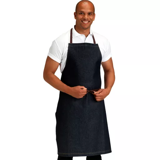 Denim Bib Apron with Contrast Stitching