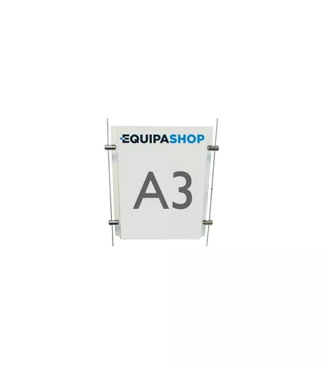 Poster Display - A3 Portrait Acrylic Holder for Cables or Rod