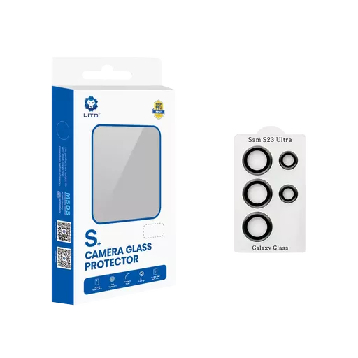Lito - Camera Ring Glass & Easy Install Applicator for Galaxy S23 Ultra - Graphite