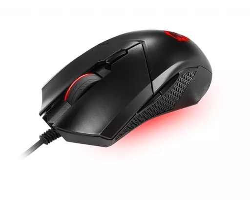 MSI CLUTCH GM08 Optical Gaming Mouse '4200 DPI Optical Sensor, 6 Programmable button, Symmetrical design, Durable switch with 10+ Million Clicks, Weight Adjustable, Red LED'