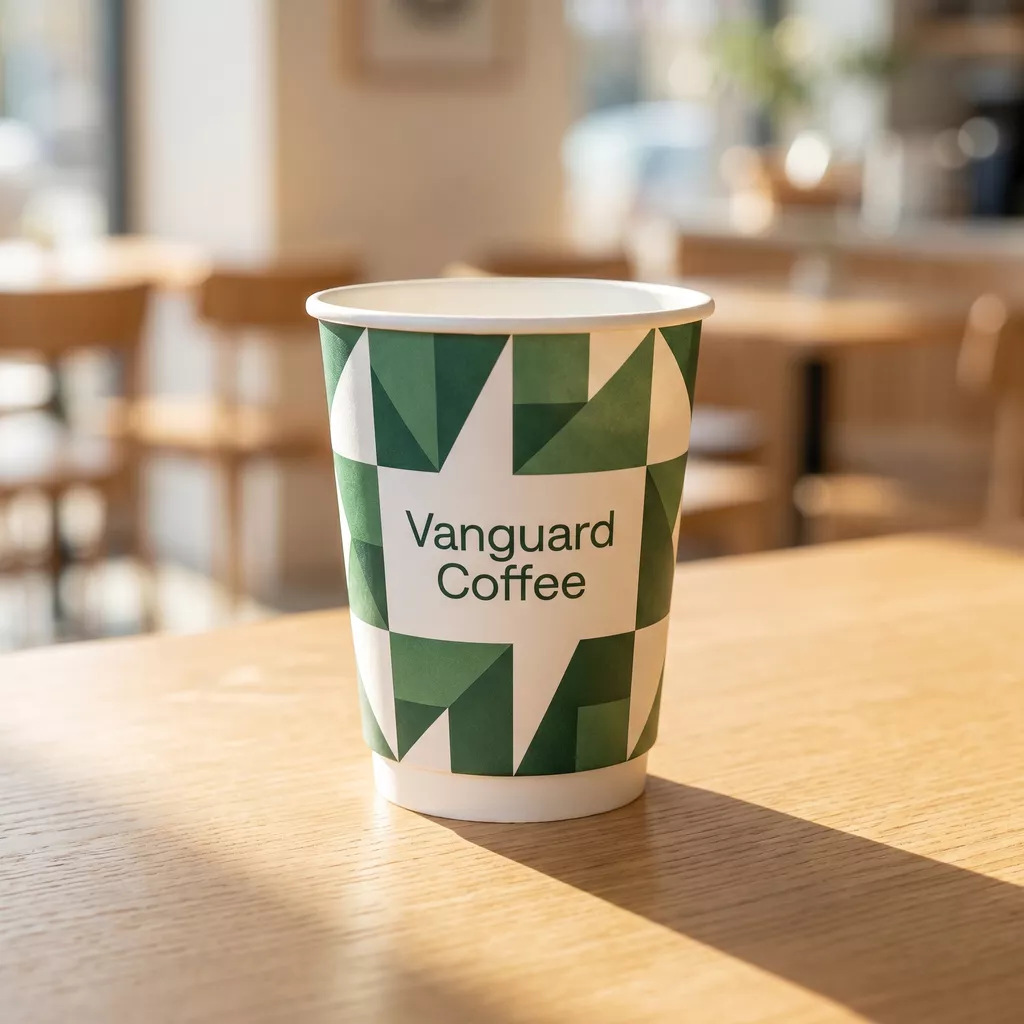 Custom printed single wall white paper coffee cup