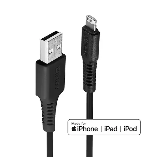 Lindy 0.5m USB to Lightning Cable black