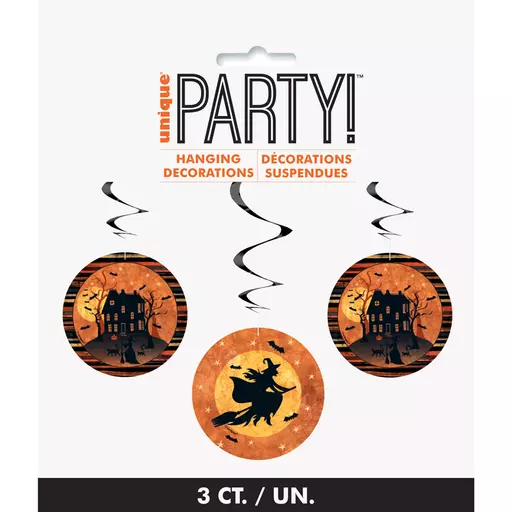 Full Moon Halloween Hanging Swirls