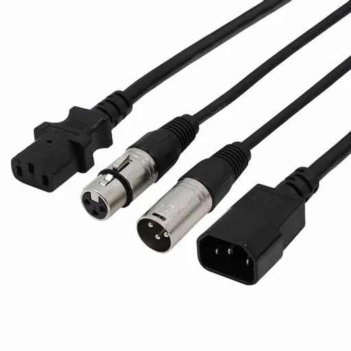 LEDJ Combi IEC & XLR 3-Pin Male - Female DMX Cable
