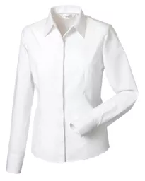 Ladies' Long Sleeve Polycotton Easy Care Fitted Poplin Shirt