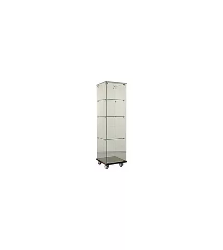 Wenge Tower Showcase - Full Glass Display Cabinet 40cm x 40cm x 140cm