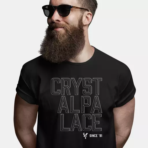 Crystal Palace FC Wireframe Men's T-Shirt - Black