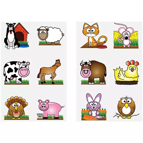 Farm Tattoos (Card of 6) - Pack of 96