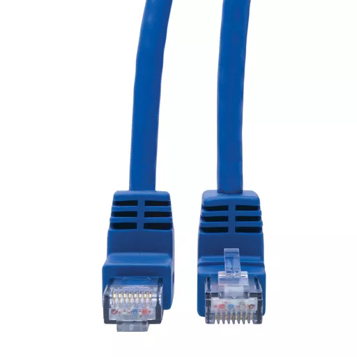 Tripp Lite N204-005-BL-UD Up/Down-Angle Cat6 Gigabit Molded UTP Ethernet Cable (RJ45 Up-Angle M to RJ45 Down-Angle M), Blue, 5 ft. (1.52 m)