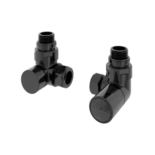 Corner radiator valve (pair) Black Gold