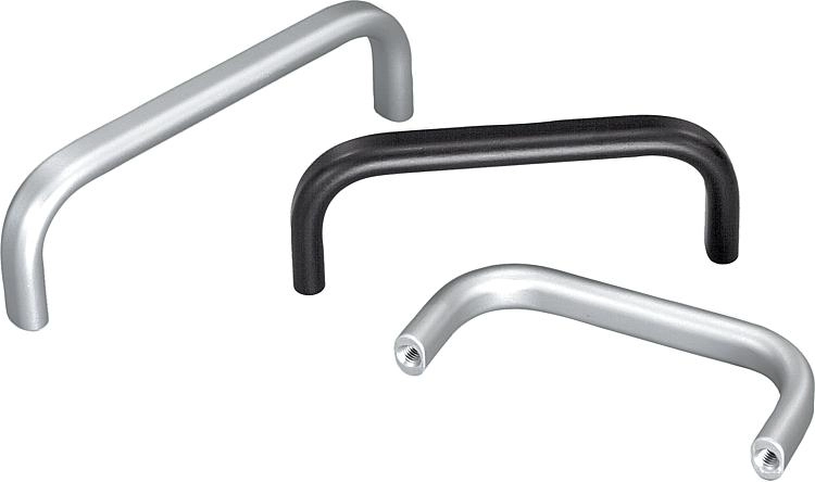 K0202 - Oval Bow Handles In Aluminium Length 63-258mm