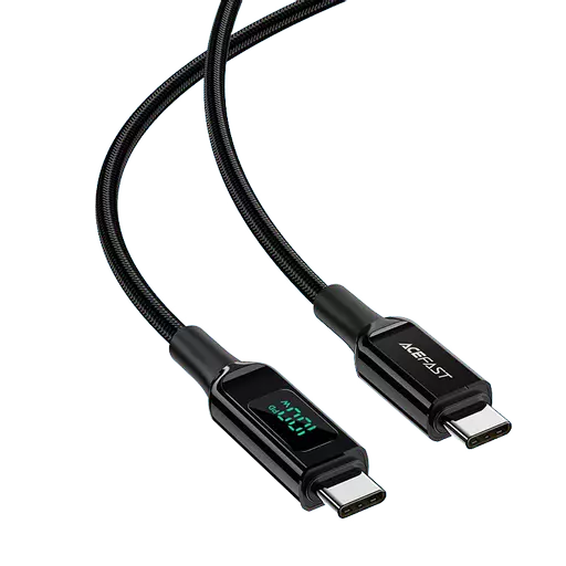 Acefast - 2m (100W) Power Delivery - USB-C to USB-C Zinc Alloy Digital Display Cable - Black