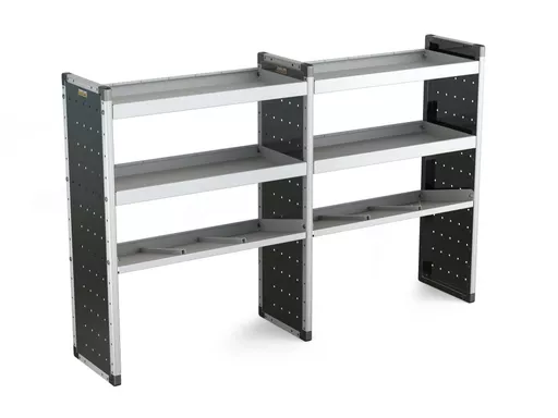 Trade Van Racking Double Unit - 2 Straight, 1 Angled Per Bay - H1279mm x W1966.5mm (933mm & 933mm)