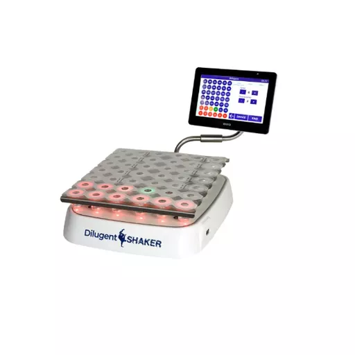 Dilugent shaker with traceability and scanner connection