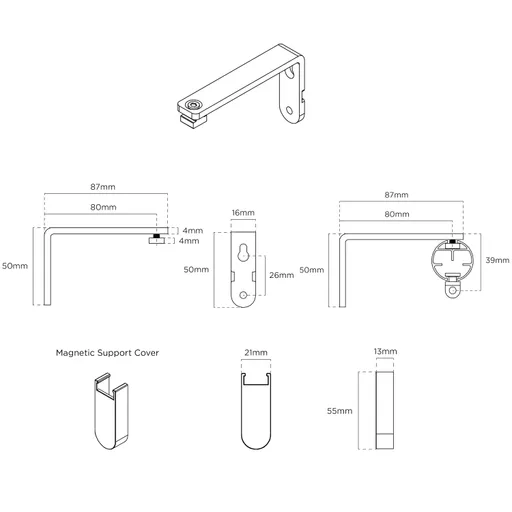 28mm Styleline 80mm Premier Extn Arm Support and Cover Line Drawing.jpg
