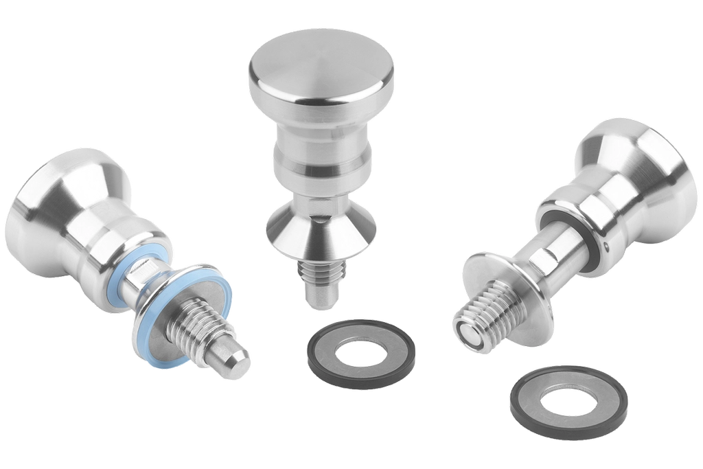 K1698 - Hygienic 316 Stainlesss Steel Indexing Plungers With Shim Size M10-M12